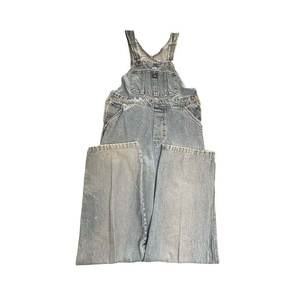 Unionbay Overalls Womens L 34x32 Light Wash Wide Leg Vintage Cotton Denim Boho